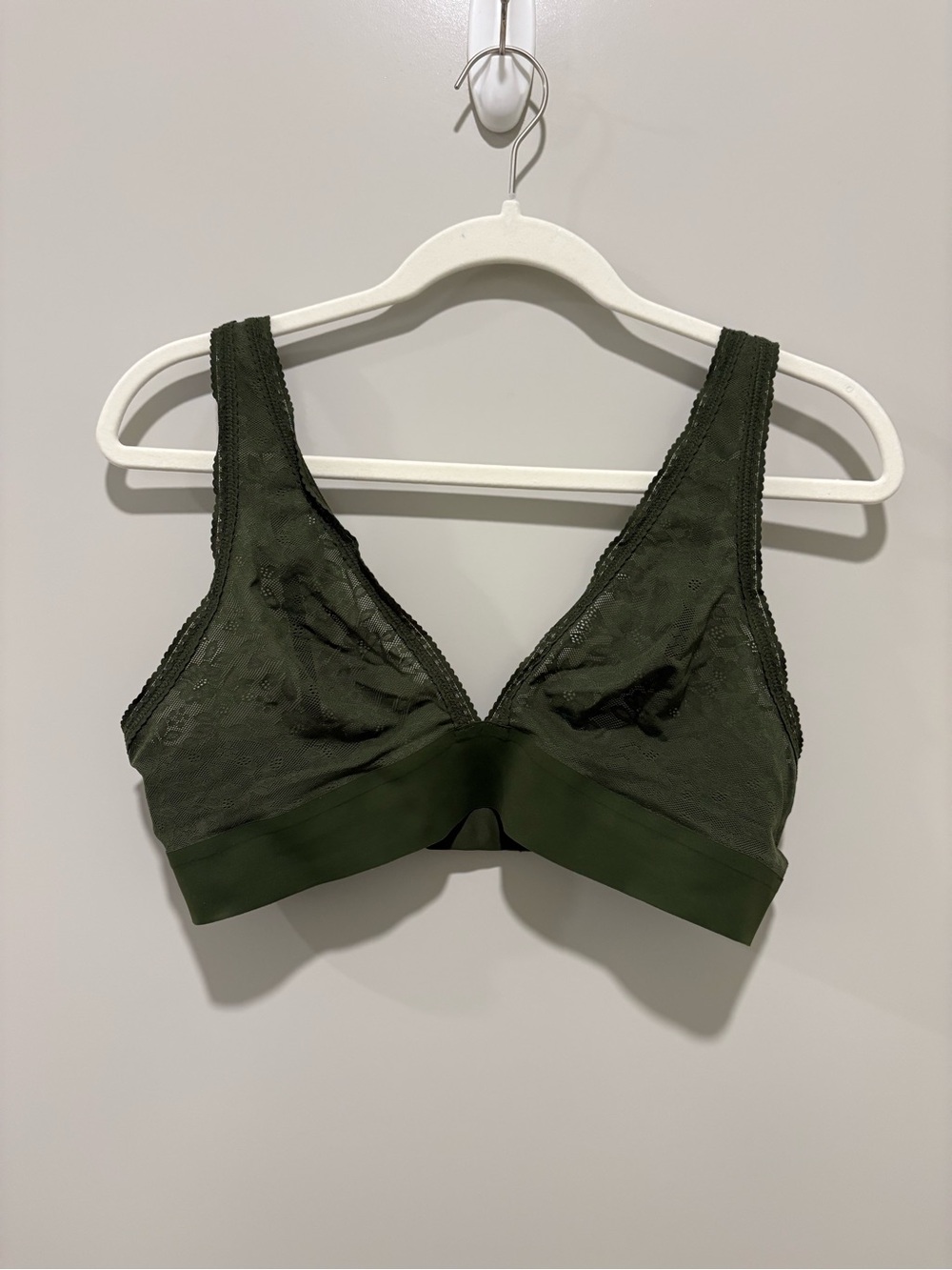 aerie Olive Green Lace Wireless Bralette - Women Intimates